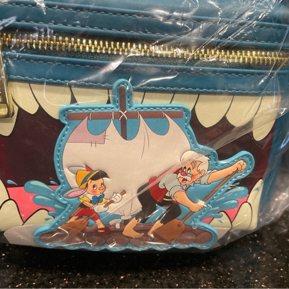 Loungefly Disney Pinocchio Whale and Raft Monstro Mini Backpack Brand New - Picture 2 of 12